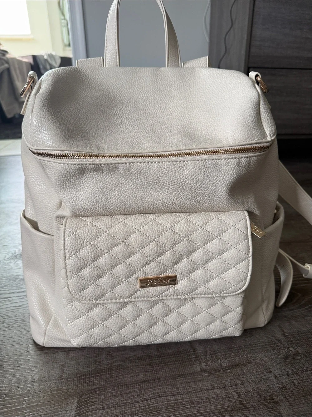 Luli Bebe- Monaco Diaper Bag Backpack - Pearl White